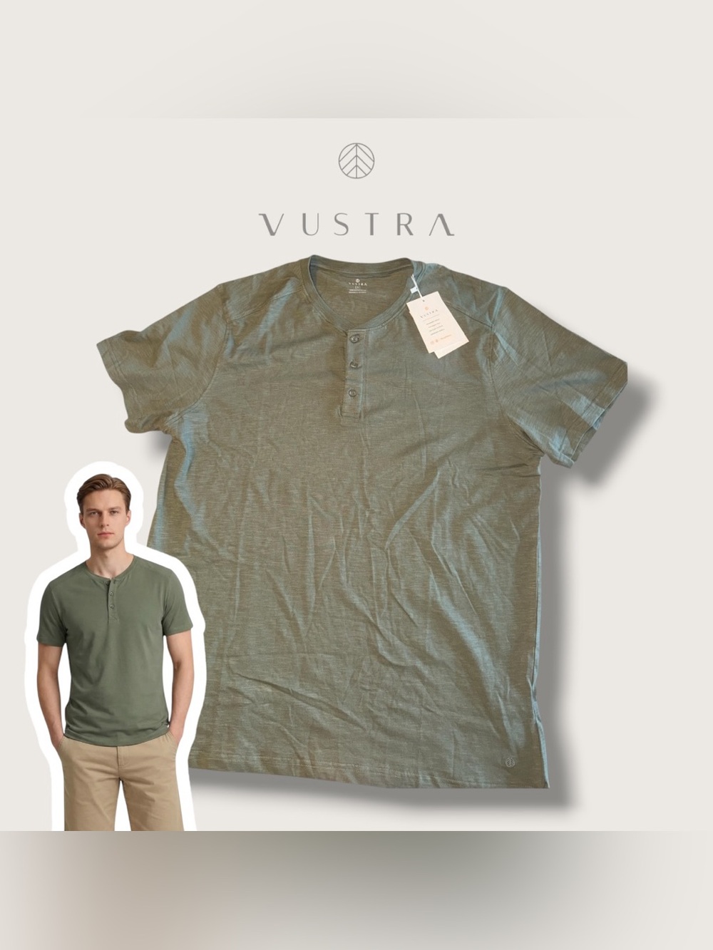 Vustra Men’s Short-Sleeve T-Shirt in Olive Green